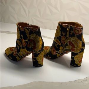 Aquazzura Black floral jacquard bootie